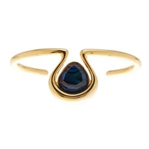 Genuine Semi-Precious Stone Open Cuff Bracelet